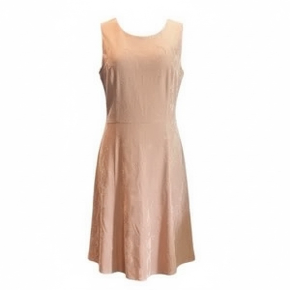 Calvin Klein Faux Suede Sleeveless Sheath Tan Women's Dress, Size 12
